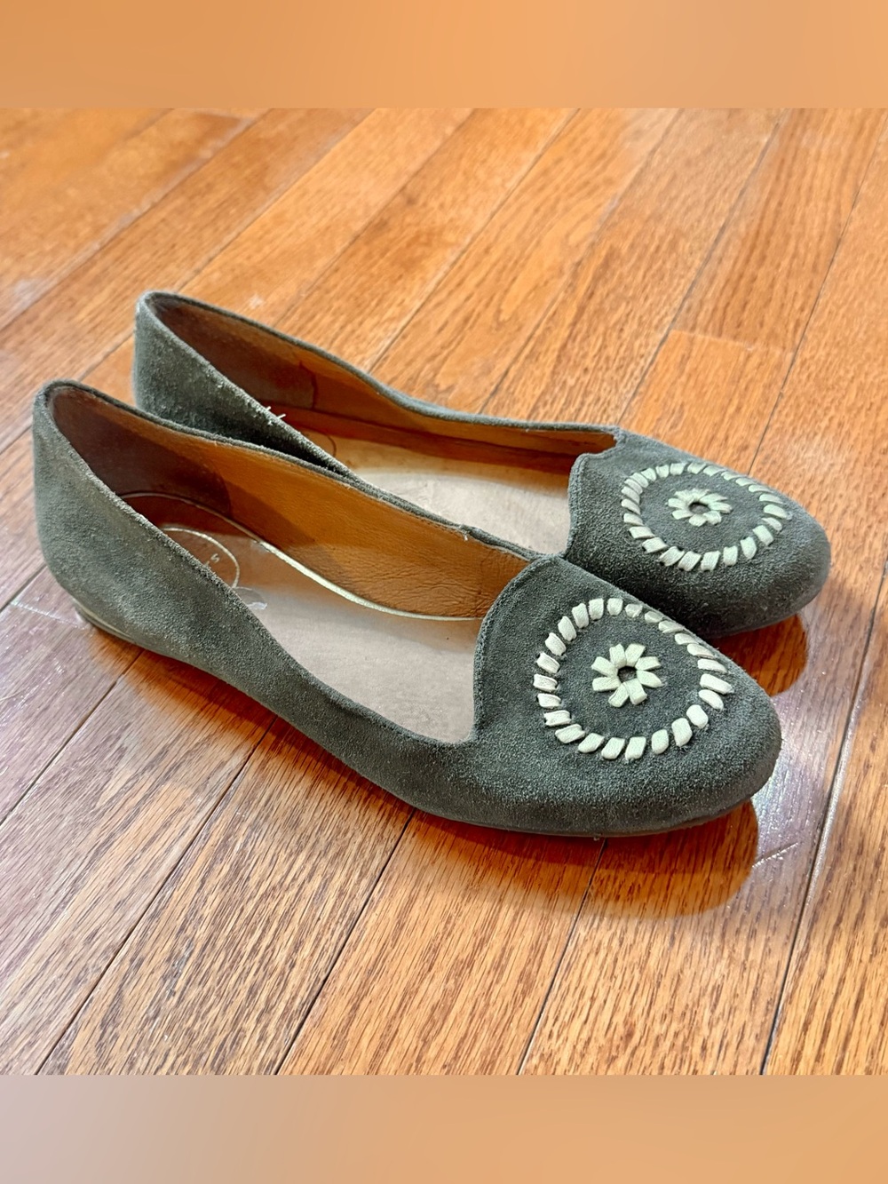 Jack Rogers Women’s 8.5 Rebecca Suede Ballet Flats Whipstitched Loafers Slip On